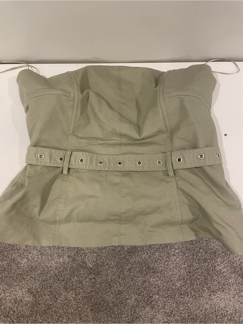 Mango Strapless Olive Green Belted strapless corset